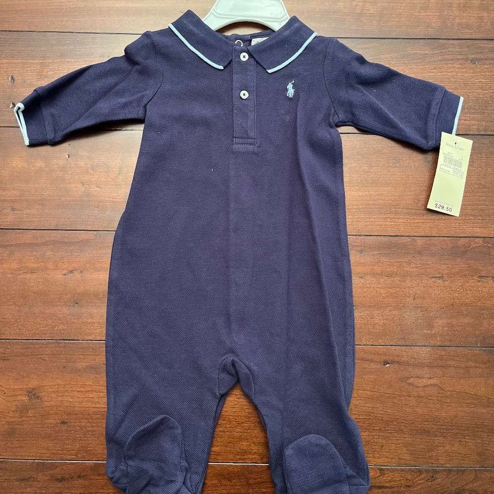 Ralph Lauren Infant Soft Cotton Polo Coverall